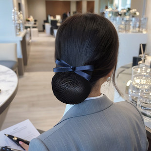 2026新款银行护士头花女职业发网网兜盘头发夹工作头花气质蝴蝶结