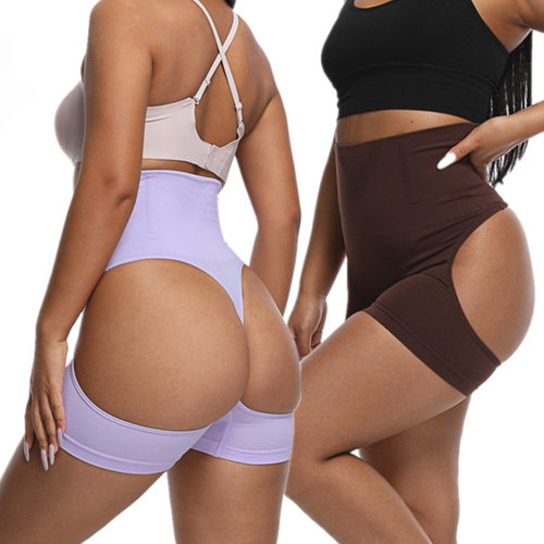 跨境高腰假屁股内裤女收腰束腹露丰臀翘臀提臀裤美体裤