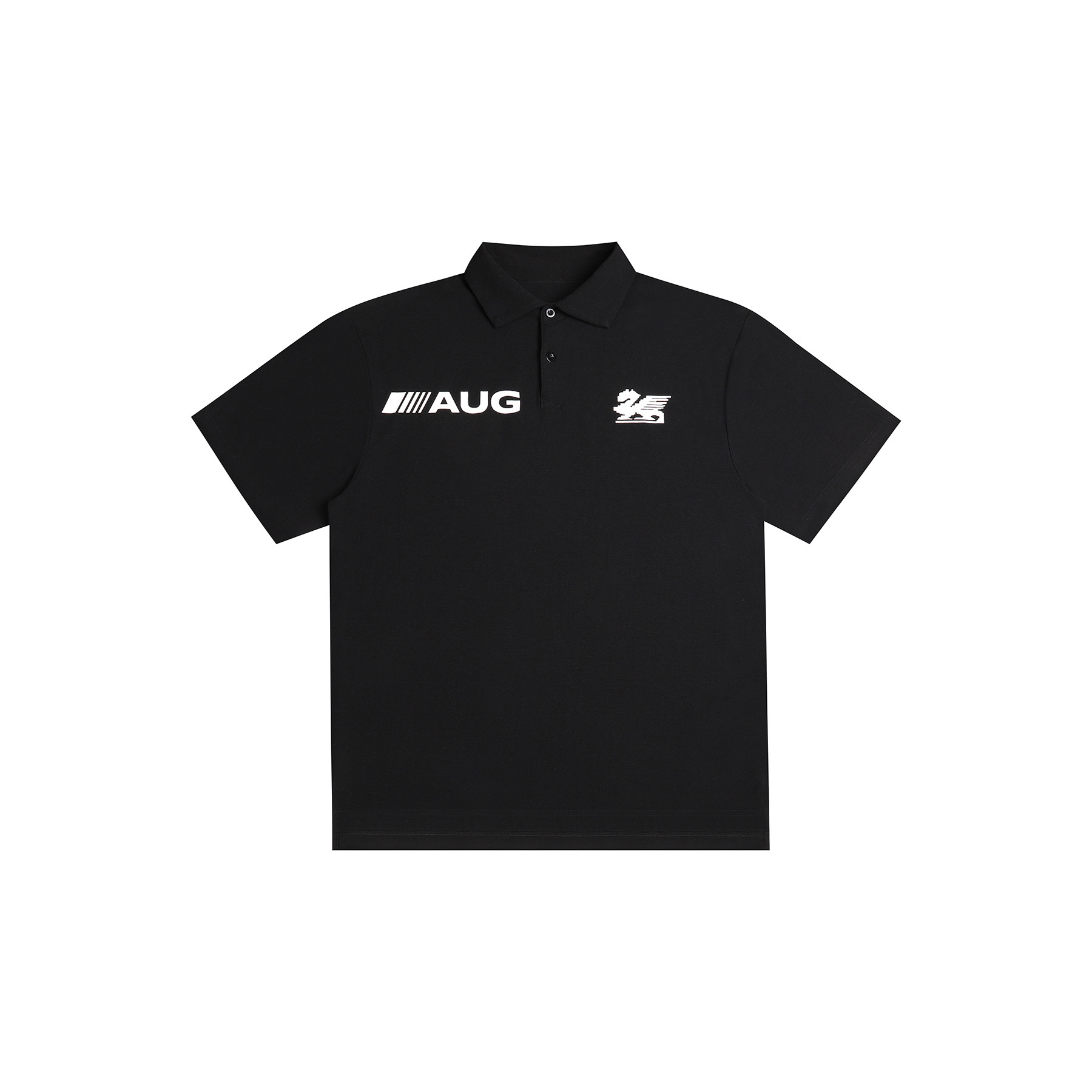 August rain 赛车系列Polo领衬衫品牌印花恶搞印花Boxy夏季短袖图片