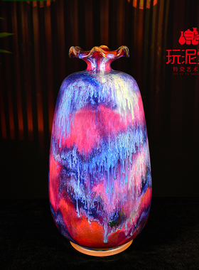河南禹州艺术馆和气生财钧瓷花瓶