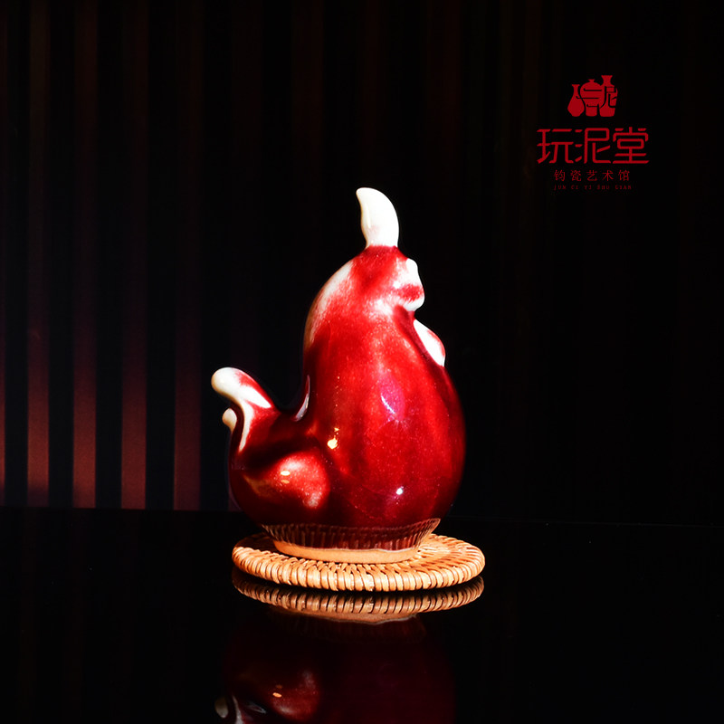 禹州钧瓷玩泥堂艺术馆窑变钧瓷动物小摆件把玩小饰品十二生肖热销