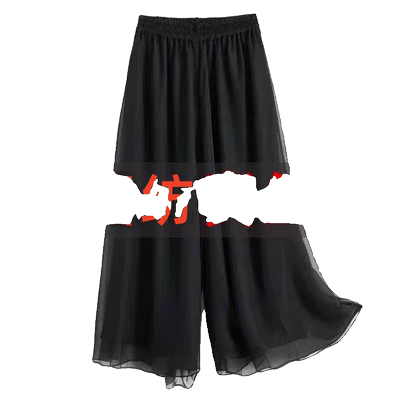 真丝女裤松紧高腰阔腿裤