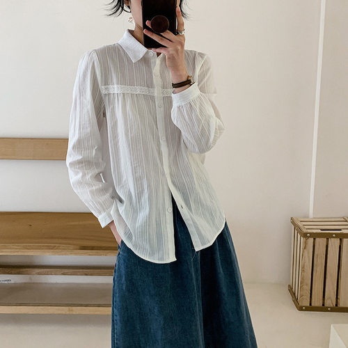 厂家直销白衬衫女春季2026年新款宽松休闲百搭纯棉衬衣设计感上衣