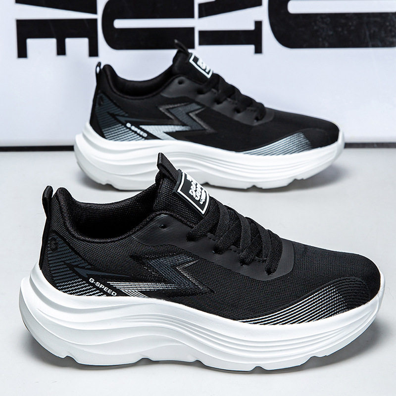 2026夏季新款时尚休闲男鞋真爆米花厚底运动鞋情侣款轻便碳板跑步