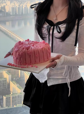 newalrin现夏款韩国东大门纯色蝴蝶结叠穿一字领吊带长袖打底上衣