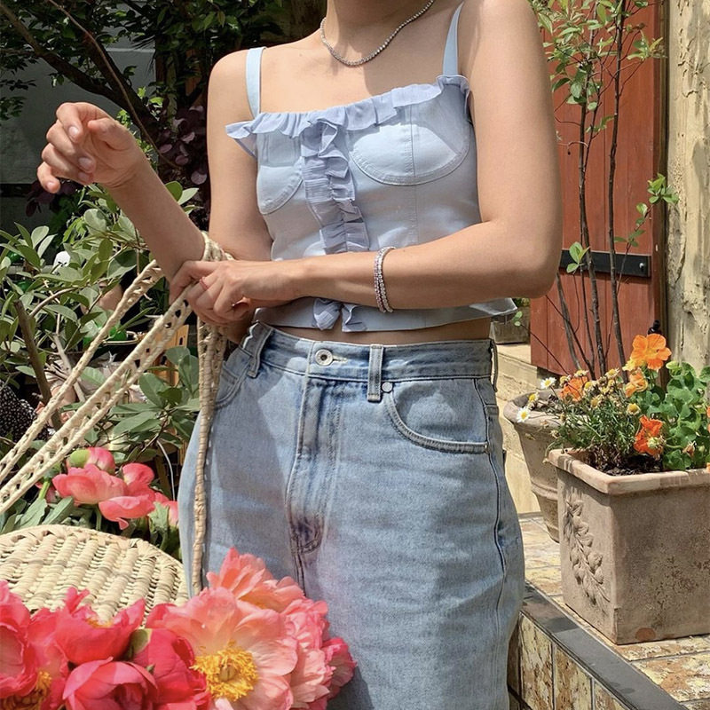 overdueflair韩国东大门纯色百搭无袖工字花边吊带背心外穿抹胸女,女装/女士精品,抹胸,淘宝优惠券,粉丝福利购,淘宝优惠卷