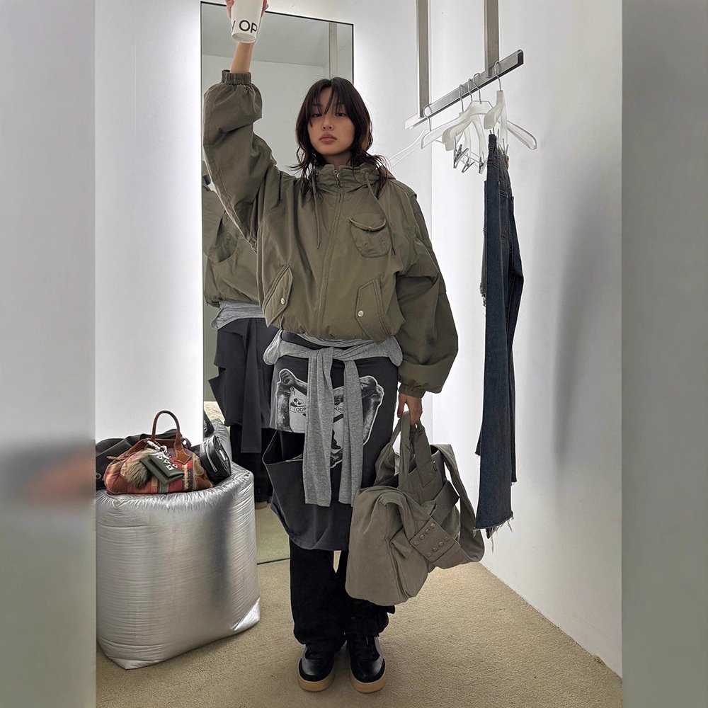 韩东大门飞行员夹克纯色立领夹棉