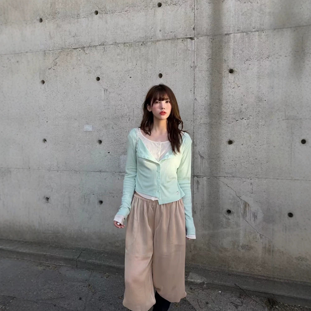 overdueflair防晒U领短款开衫女图片