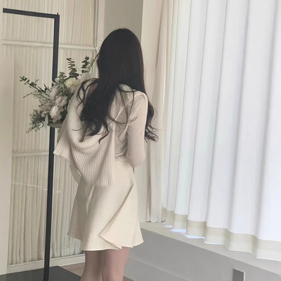 韩国东大门纯色百搭时尚半身裙女