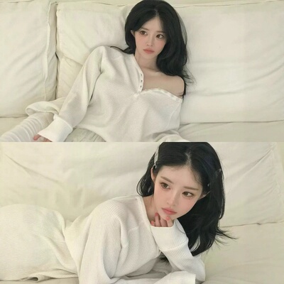 韩国东大门显瘦修身纽扣长袖T恤