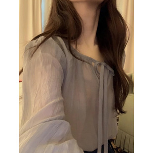 objet现H25夏款韩国东大门纯色微透百搭长袖罩衫衬衫薄款防晒衣女