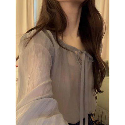 韩国object纯色气质微透防晒衣女
