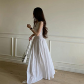 韩国东大门纯色小清新百搭无袖 the plan现货25夏款 背心连衣裙长裙