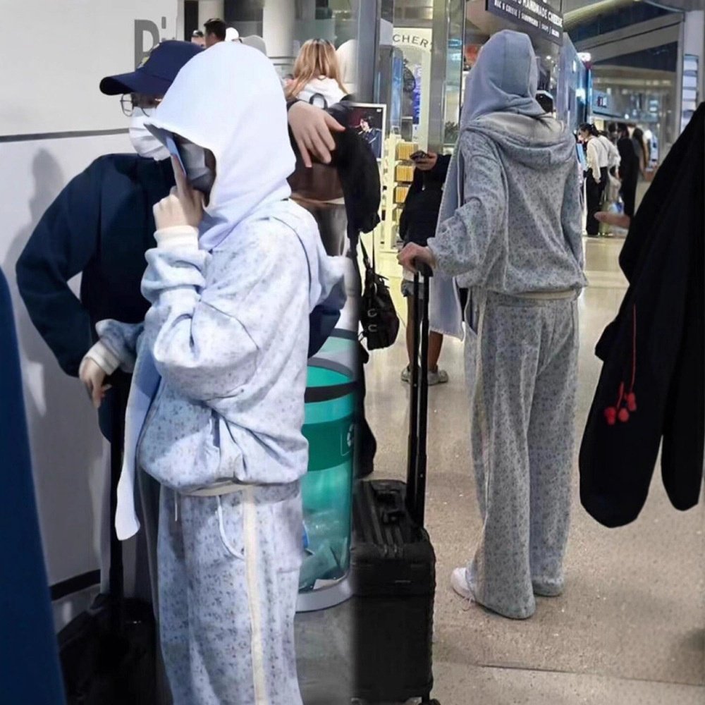 林娜琏同款可爱兔子印花围巾外套