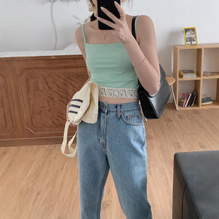 清仓NO退换 显身材内搭ins吊带 GROVE纯色抹胸辣妹超短小背心修身