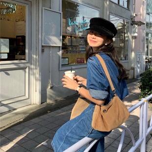 The Barnnet现货25秋款韩国东大门宽松休闲牛仔衬衫A字半身裙套装