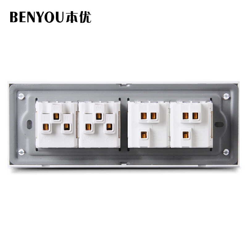 118型暗装四位开关插座面板二开z10孔单双控2开5十孔带双开联电源