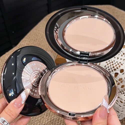 GlamColour21克大粉饼！绒雾定焦粉饼轻透控油持妆定妆超自然水光