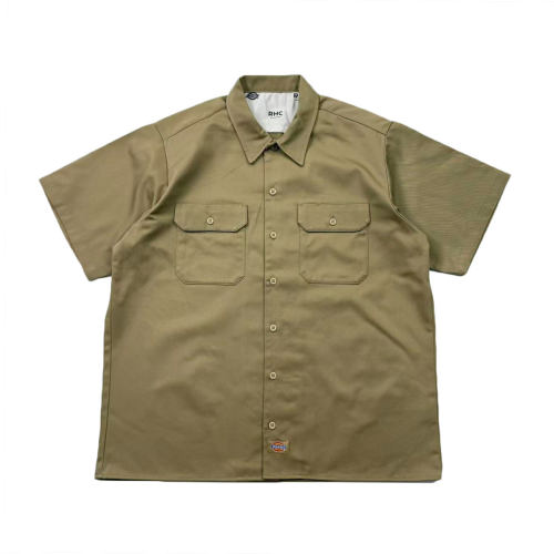 RHC x DICKIES限定联名经典美式纯色单排扣工装短袖衬衫男女