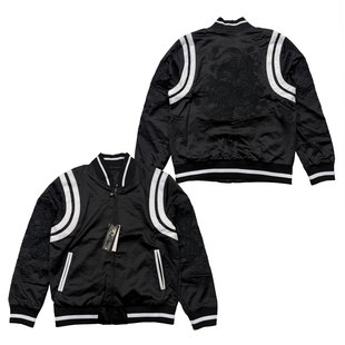 平替SLP 重工刺绣双面烫钻撞色大码棒球服潮春秋横须贺外套夹克