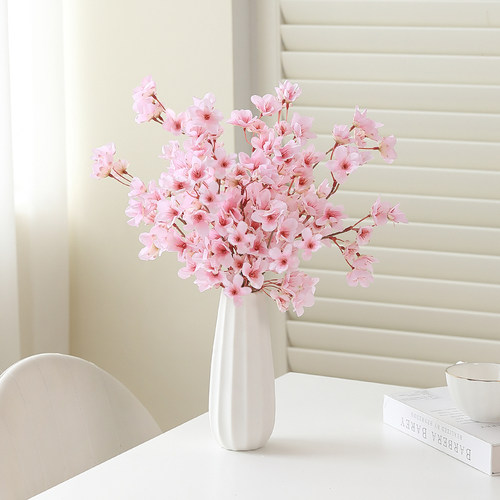 仿真桃花枝假花绢花花束