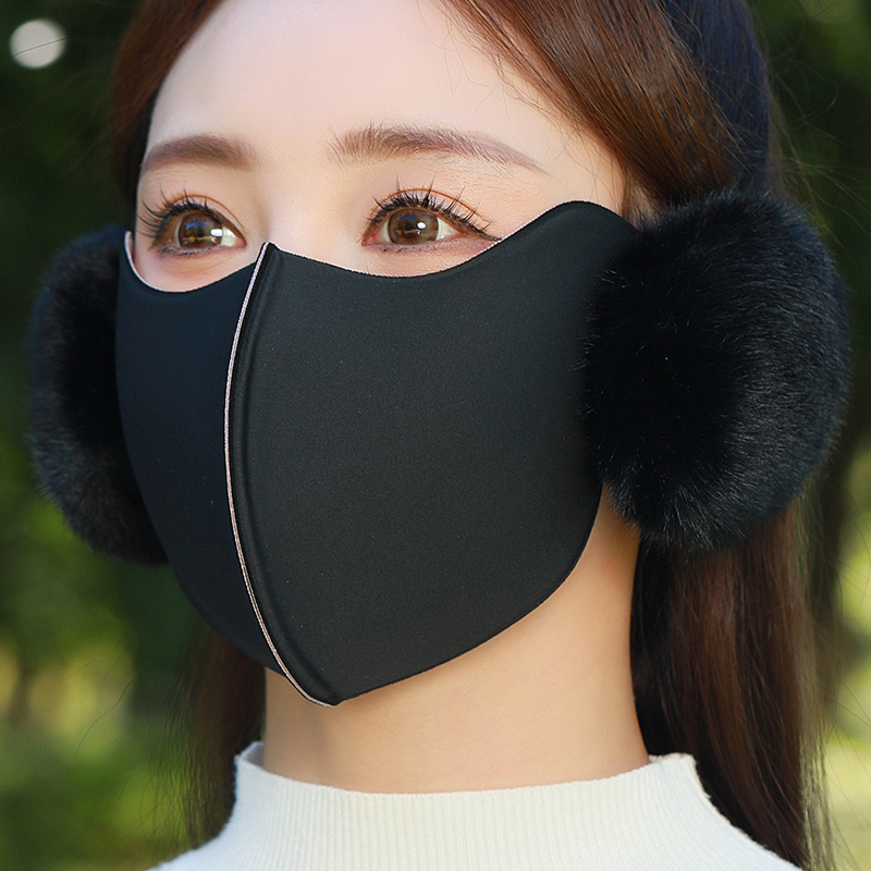 保暖耳罩口罩女冬季2025防风防寒加绒护耳二合一面罩男可拆卸耳套