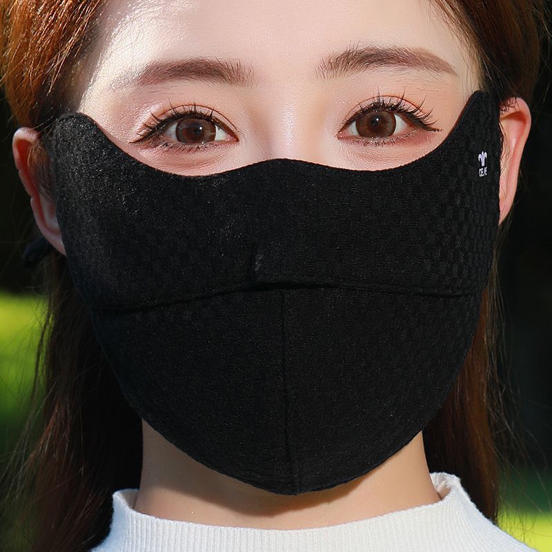 保暖口罩女冬季高颜值透气护眼角显脸小防寒防风格子开车防冻面罩