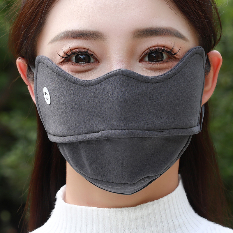 保暖口罩女高颜值秋冬护眼角防晒防紫外线防风防寒骑车显脸小面罩
