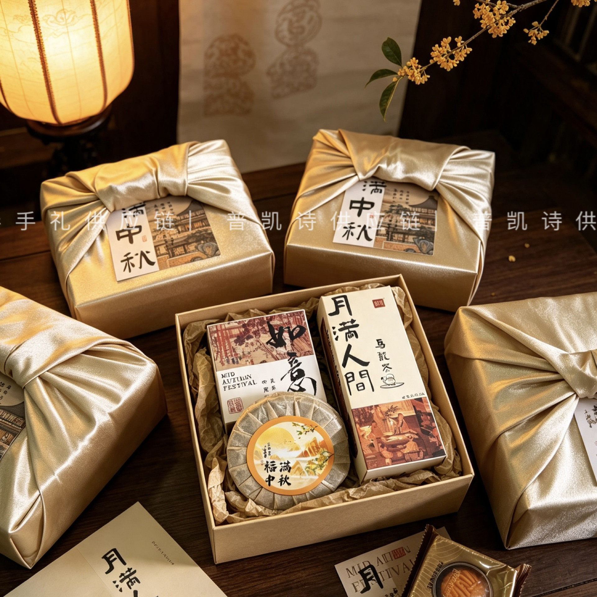 中秋香槟色风敷吕礼盒伴手礼套装女士美容院开业活动套装礼物礼品