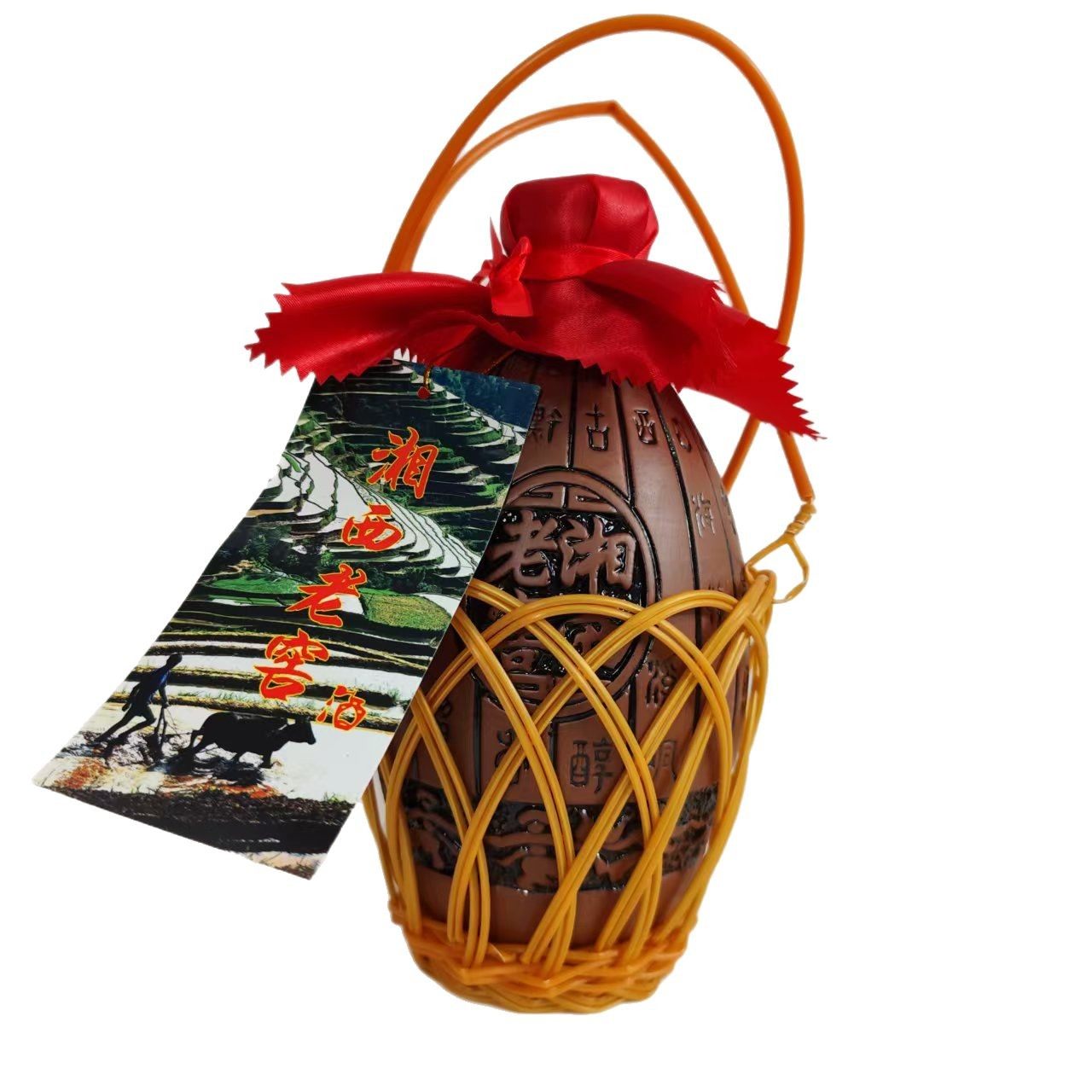 湘西老窖酒1000ml大瓶48度浓香型白酒粮食酒景区超市同款陈年老酒