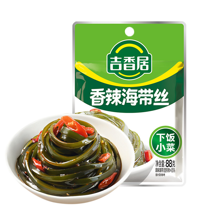 吉香居香辣海带丝88g*5袋香辣味开味下饭菜四川泡菜拌面榨菜咸菜