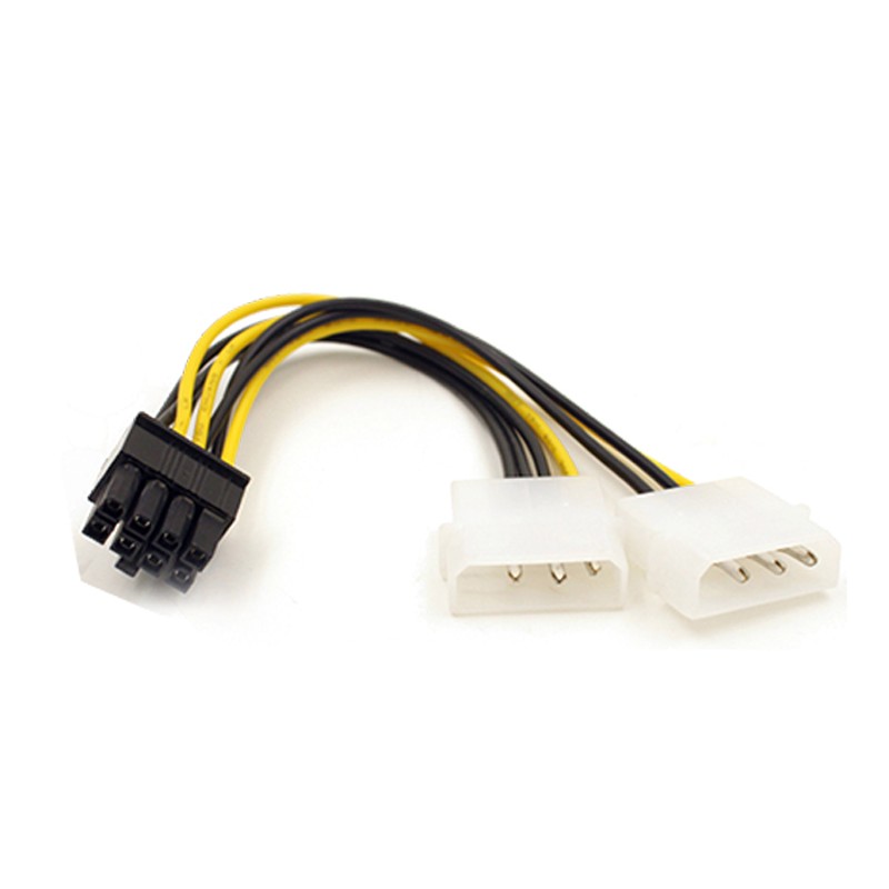 双4P转8P显卡电源线双大4PIN转8PIN显卡供电线双D口显卡转接线