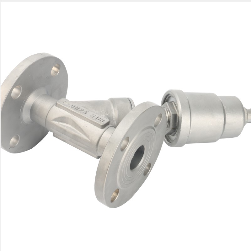 304不锈钢气动法兰角座阀蒸汽耐高温阀DN15 20 25 32 40 50 65 80