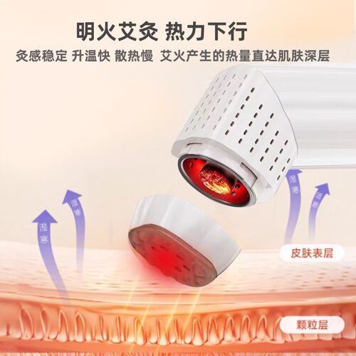 砭石艾灸棒面部桃花灸随身灸家用刮痧棒艾灸罐艾灸盒热敷专用器具