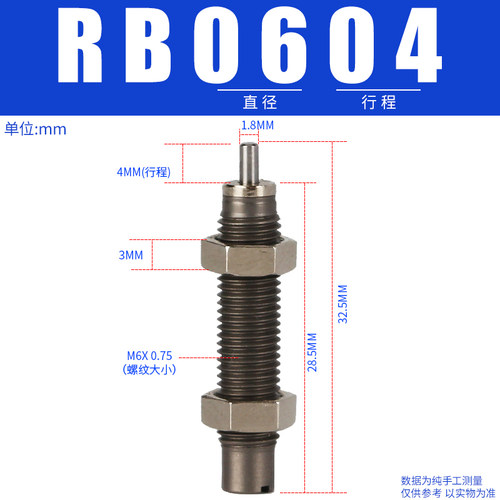 短型油压缓冲器YQC/YQD RBQ/RBQC1604 2007 2508 3009 3213