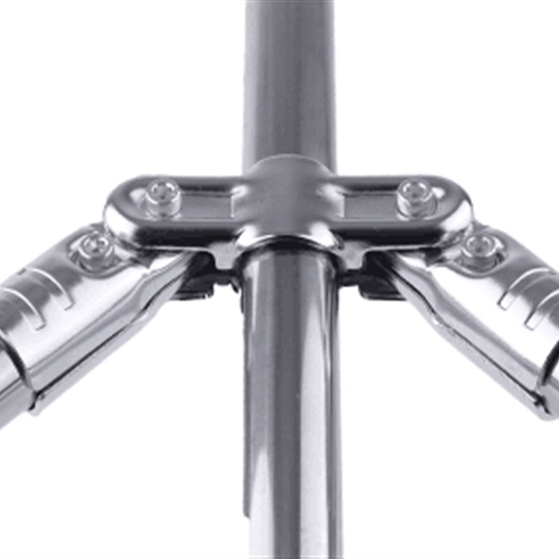 28MM精益管连接件镀铬接头HJ-1线棒货架不锈钢管工作台银白色配件