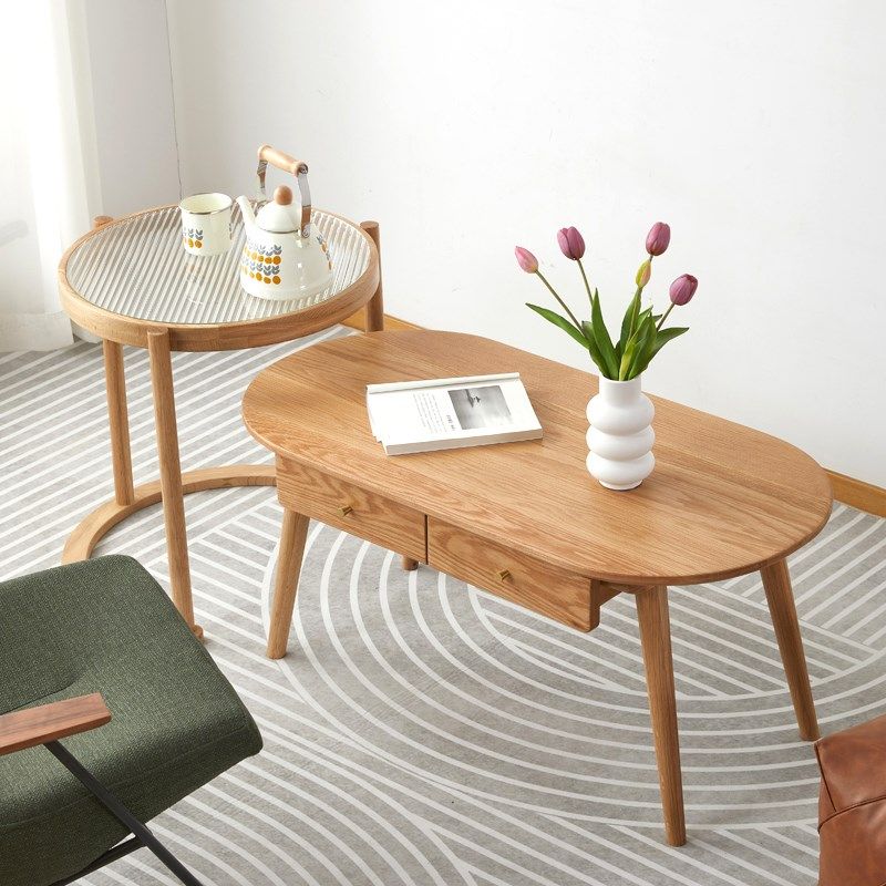日式北欧椭圆形家用组合茶几抽屉小户型樱桃木胡桃木客厅收纳茶桌,个性定制/设计服务/DIY,明信片定制,淘宝优惠券,粉丝福利购,淘宝优惠卷