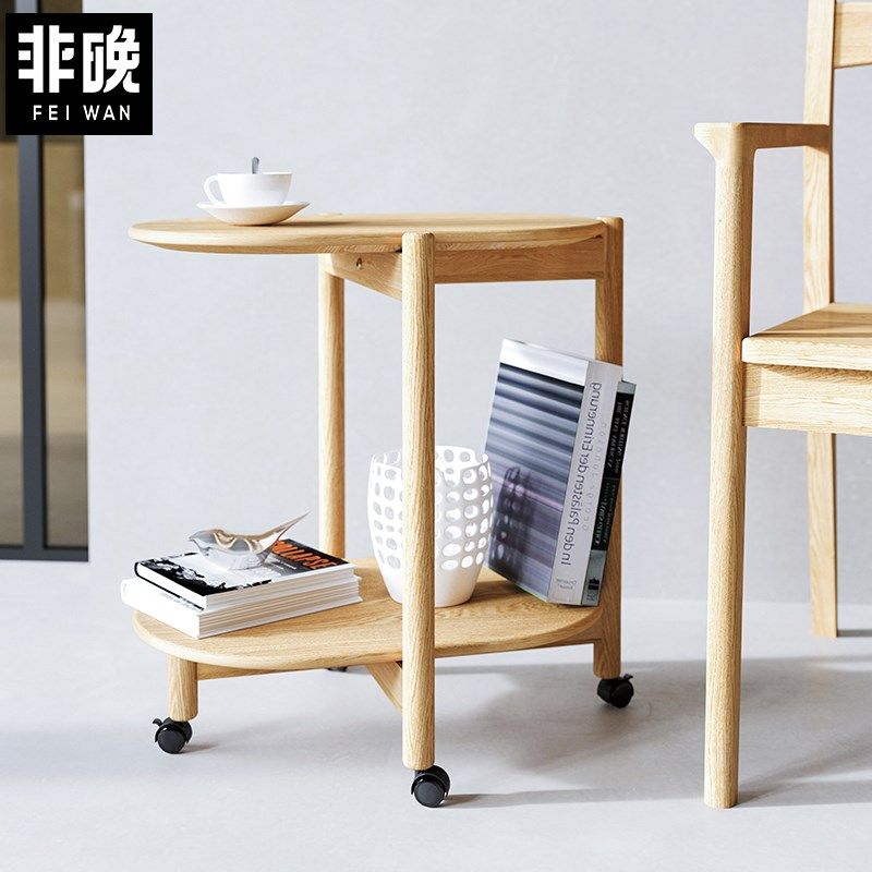 可移动茶几推车全实木活动边几带轮白橡木床头推桌日式木质置物架,办公设备/耗材/相关服务,办公线材,淘宝优惠券,粉丝福利购,淘宝优惠卷