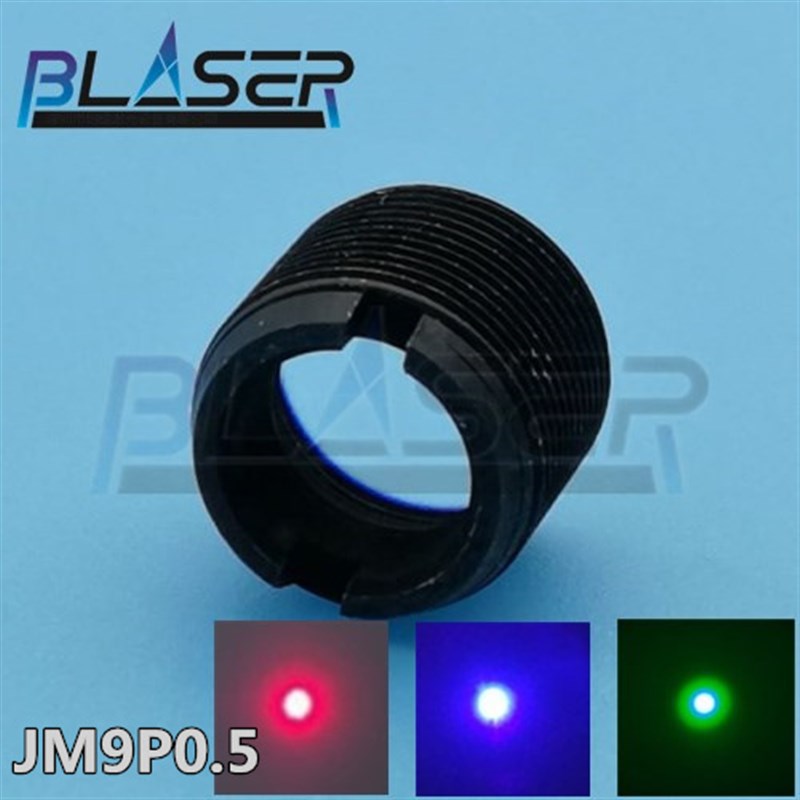 激光准直镜片600-680nm 红光高透镀膜聚焦透镜 带镜架M9P0.5