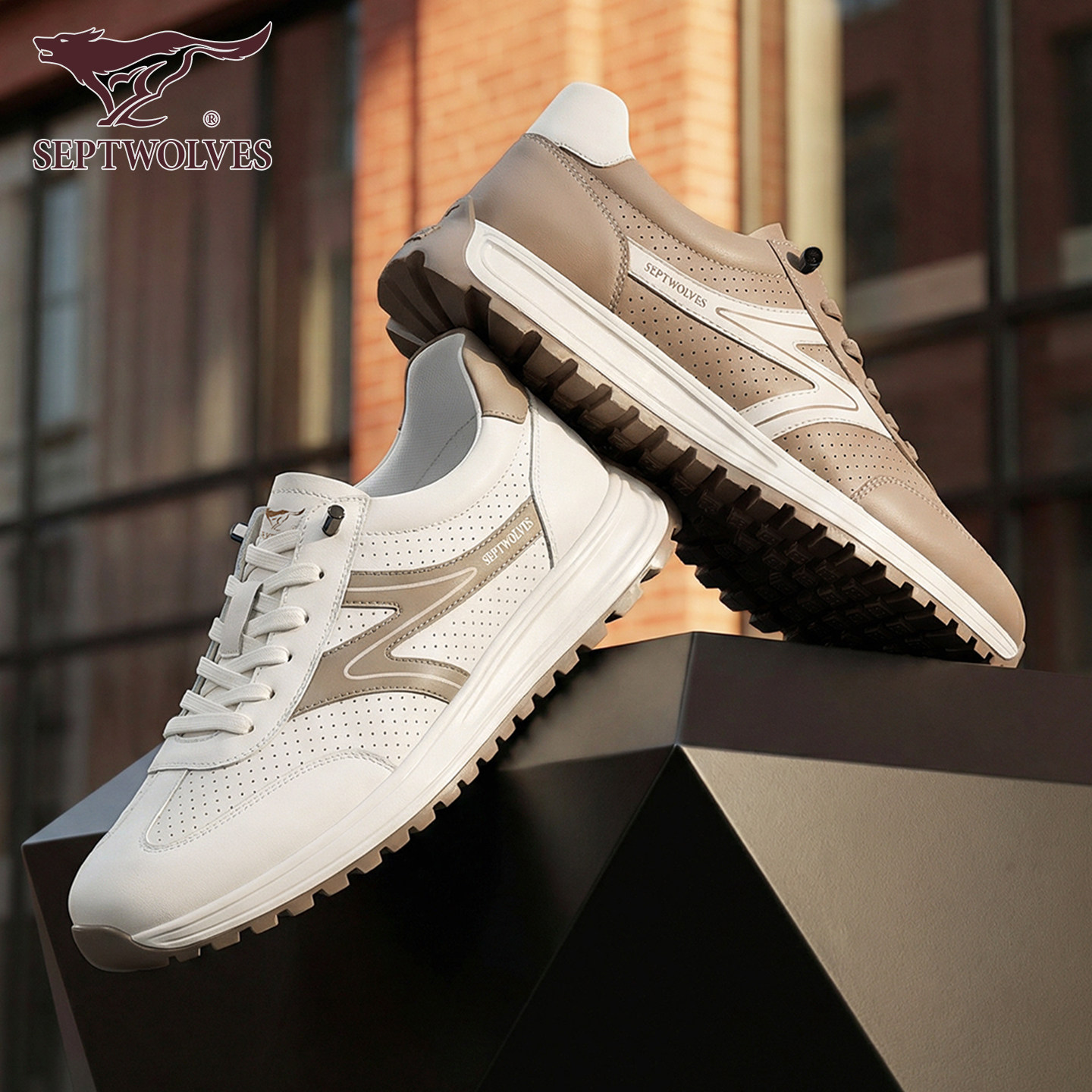 七匹狼真皮德训鞋2026新款男士轻便休闲运动鞋时尚百搭休闲板鞋,流行男鞋,德训鞋,淘宝优惠券,粉丝福利购,淘宝优惠卷