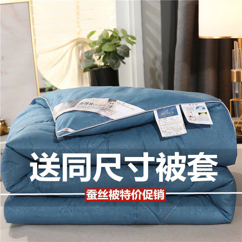 日本桐乡全棉蚕丝被100%桑蚕丝8斤冬被加厚保暖6斤春秋被子单双人