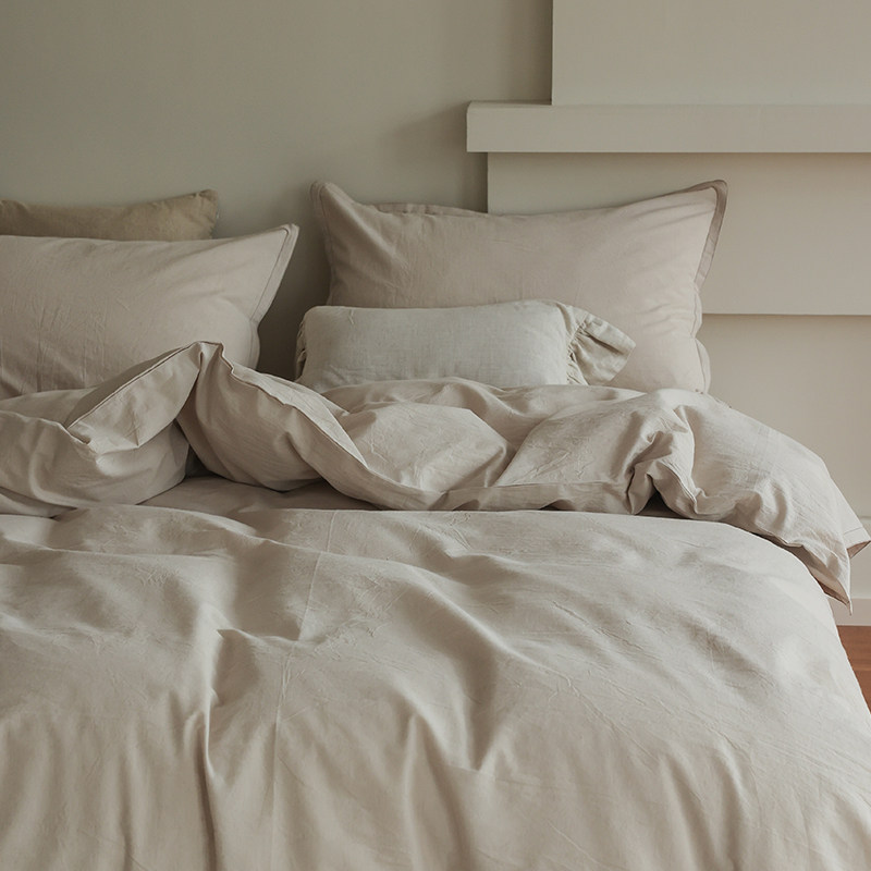 花时间生活初春新款简约透气棉麻床单被套四件套裸睡亲肤床上用品,床上用品,床品套件/四件套/多件套,淘宝优惠券,粉丝福利购,淘宝优惠卷