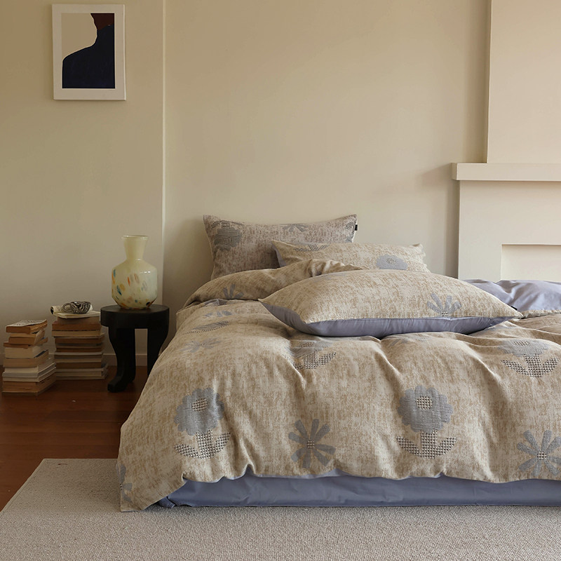 花时间生活北欧复古提花四件套60支水洗纯棉床单被套亲肤床上用品,床上用品,床品套件/四件套/多件套,淘宝优惠券,粉丝福利购,淘宝优惠卷