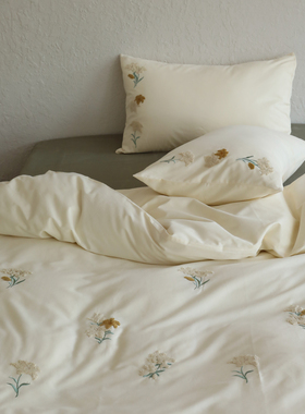 花时间生活双股100支婴儿棉磨毛毛巾绣百合花全棉保暖床上用品