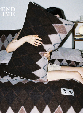 花时间生活冬季北欧仿羊毛绒高克重加厚保暖蓄热床上用品四件套