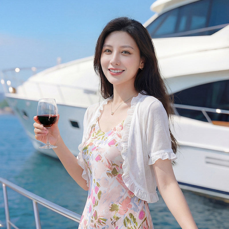 针织外搭开衫女夏季薄款罩衫上衣图片