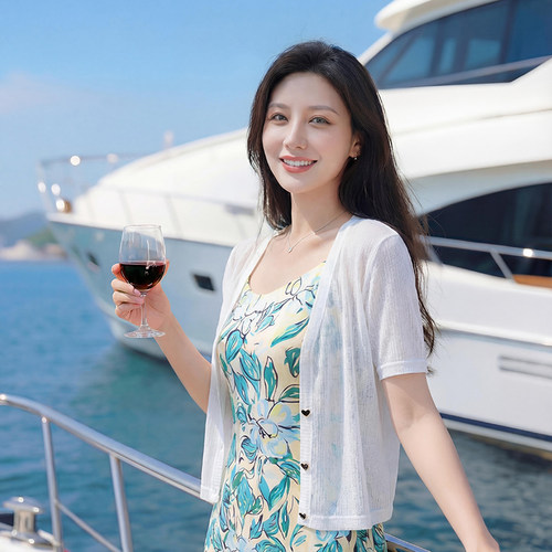 针织外搭开衫女夏季薄款罩衫上衣