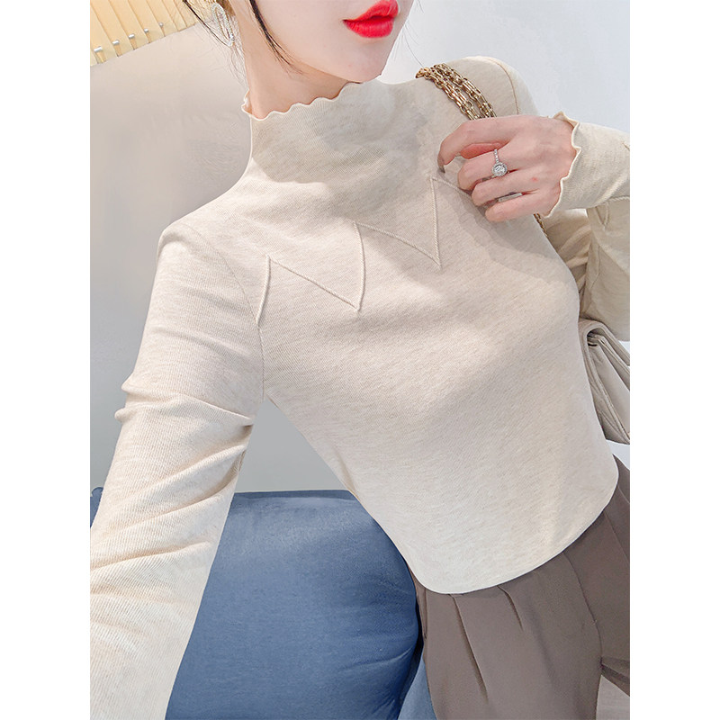 双面德绒打底衫女秋季2026新款秋冬内搭长袖t恤女士修身早秋上衣