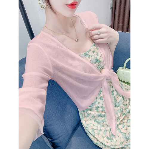 针织开衫女薄款夏季外搭披肩上衣