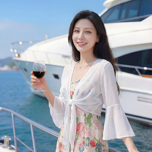 雪纺衫女夏季外搭开衫薄款上衣